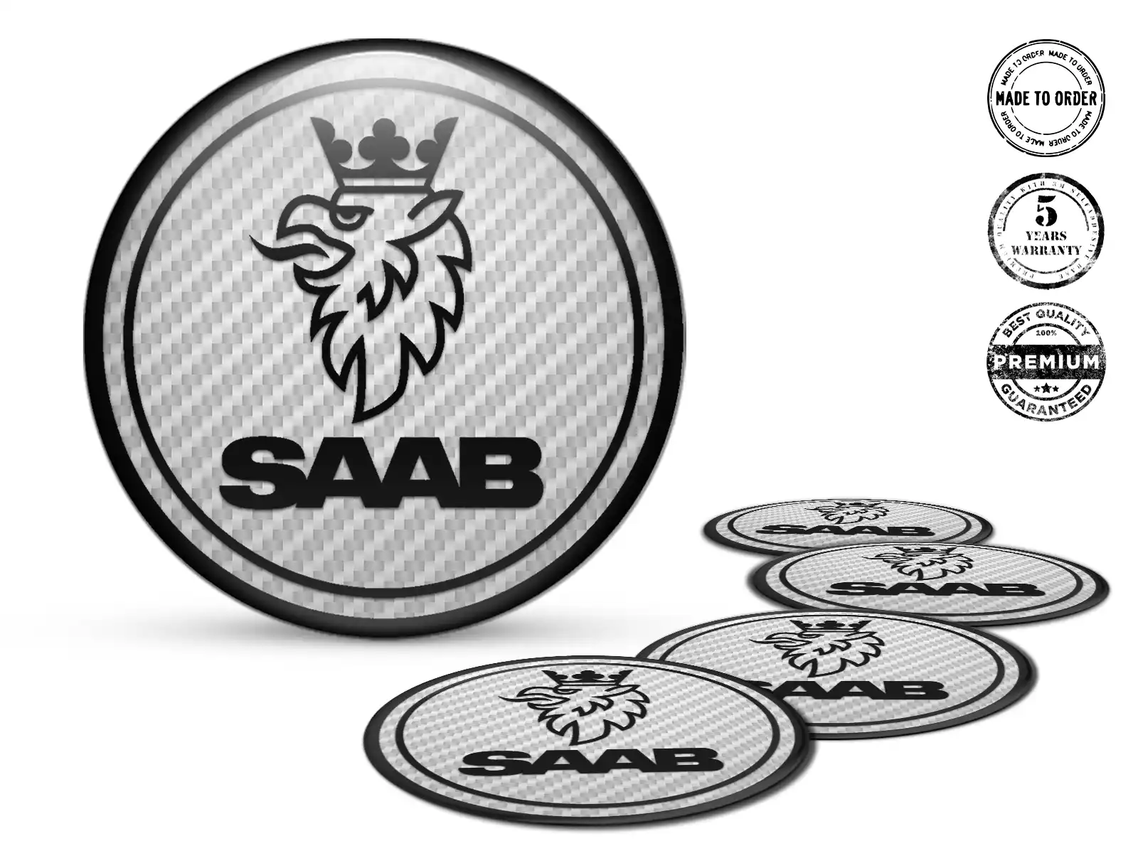 Saab Radfelgen-Aufkleber Ausgabe Silikon-Badge-Set